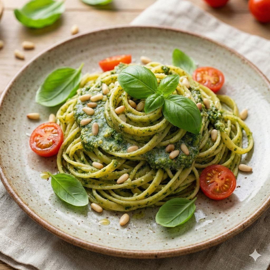 Basil Pasta Before