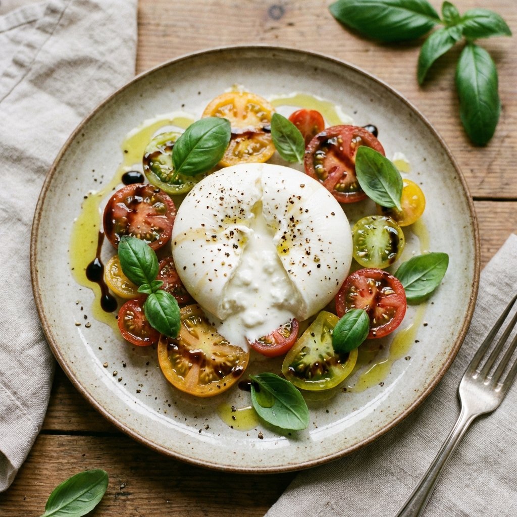 Burrata Cheese Salad Before
