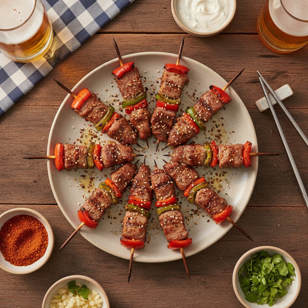 Lamb Skewers Before